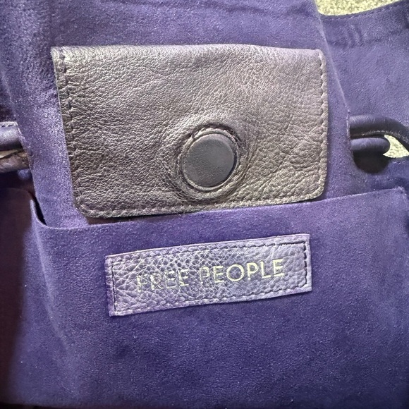 NWT Free People Head Over Heels Purple Leather Satchel Boho Women One Size - Picture 9 of 13